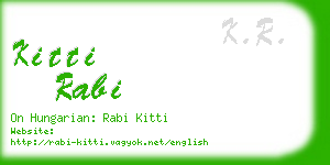 kitti rabi business card